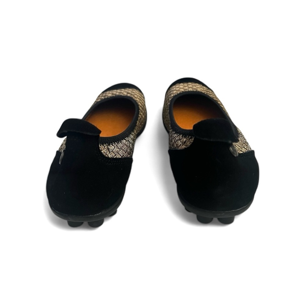 bernie mev. Tweed Ballet Flats with Black Cap Toe - Picture 5 of 9